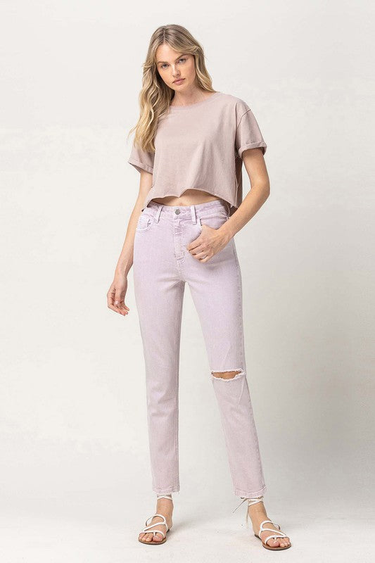 Pale pink mom jean