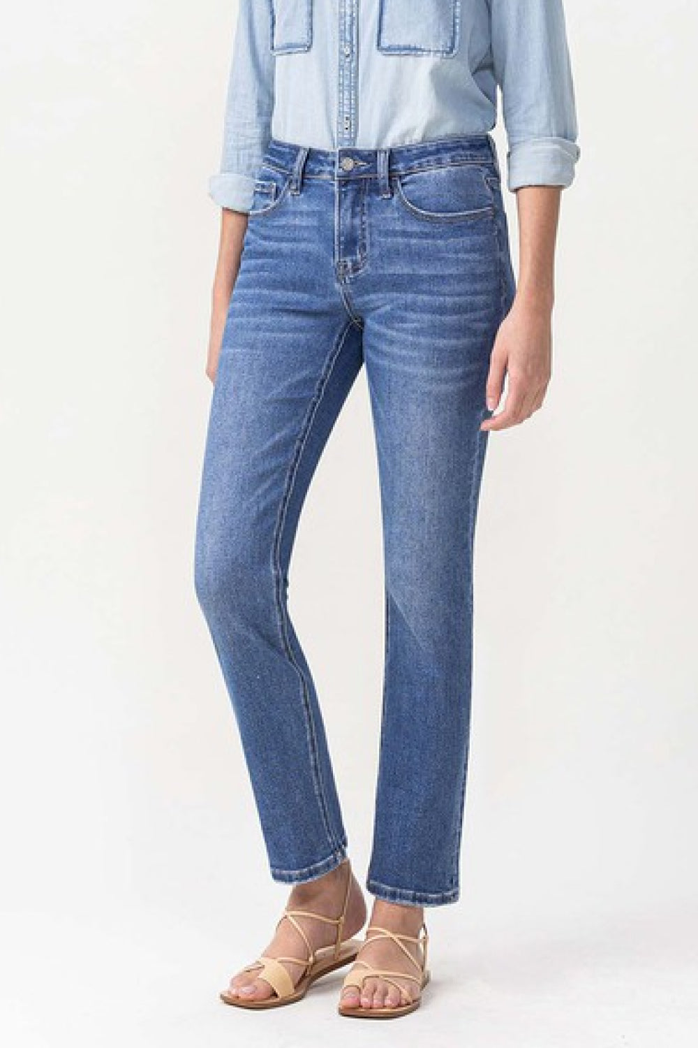 Midrise Slim Ankle Straight Jeans