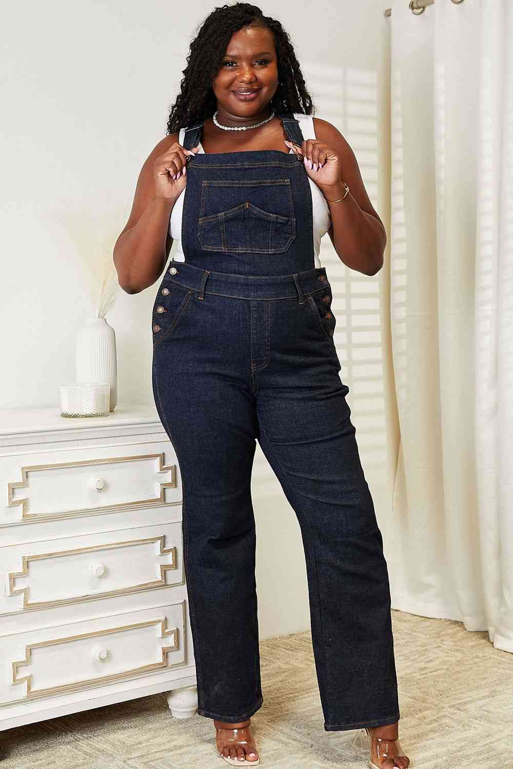 High Waist Classic Denim Overalls