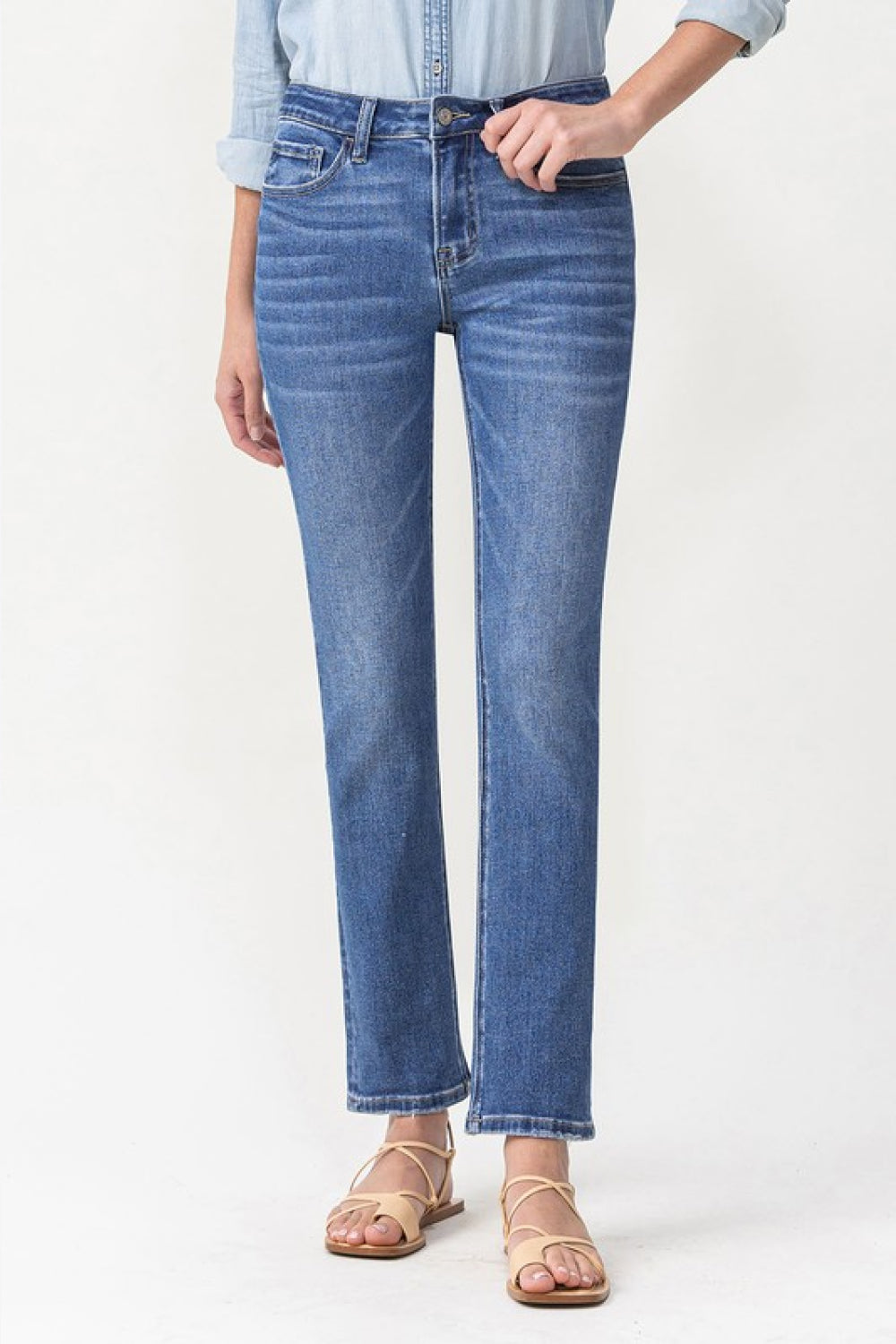 Midrise Slim Ankle Straight Jeans