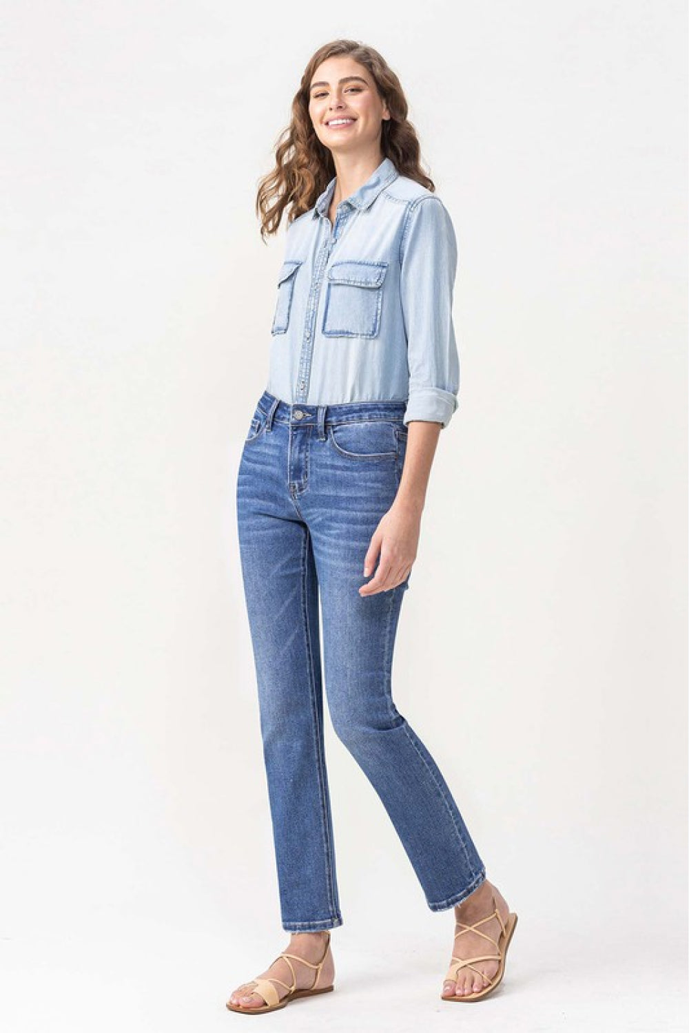 Midrise Slim Ankle Straight Jeans