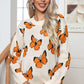 Butterfly Print Long Sleeve Sweater