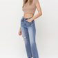 High Rise Crop Straight Jeans