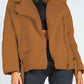 Zip-Up Belted Sherpa Jacket